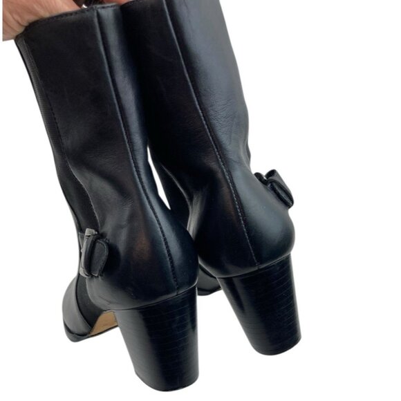 *Cole Haan Boots Womens Size 5B Black Leather Ankle Heeled Quiet Luxury Academia - Picture 8 of 14